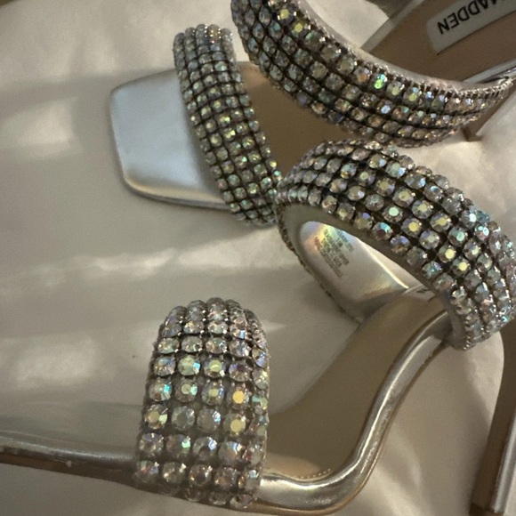 Steve Madden Silver Rhinestone Heels - Picture 7 of 7
